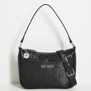 Guess Embossed Black Shoulder Bag